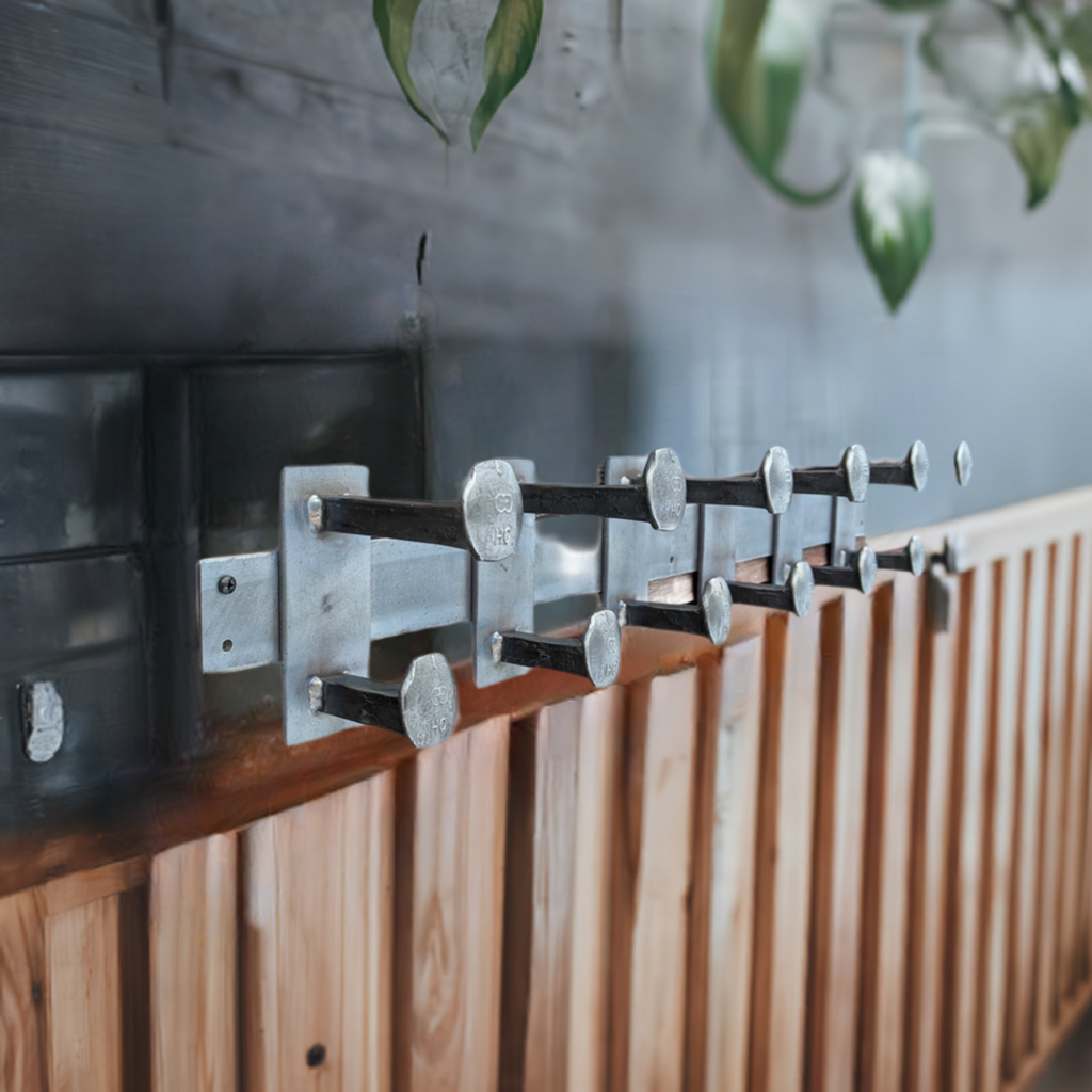 Double Railroad Spike Coat Rack