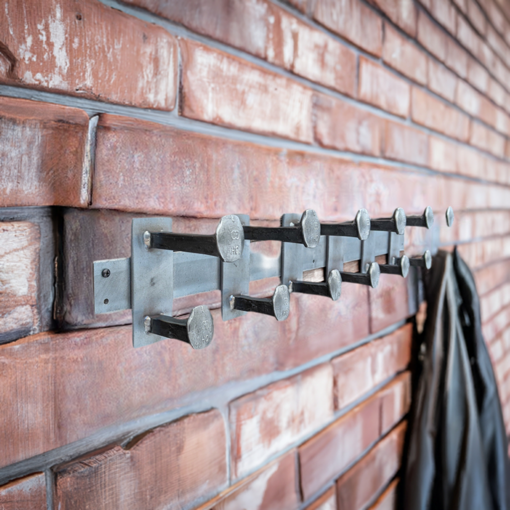 Double Railroad Spike Coat Rack