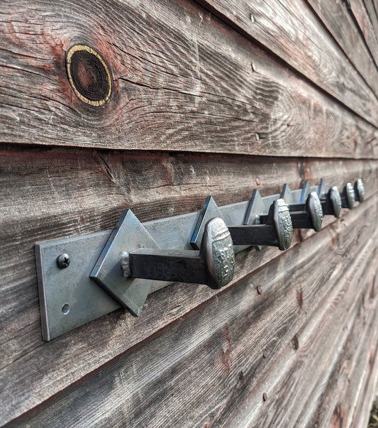 Railroad Spike Coat Rack- diamond