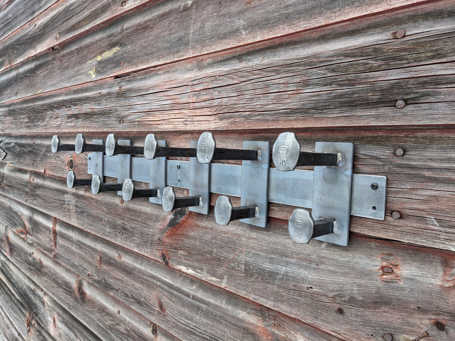 Double Railroad Spike Coat Rack