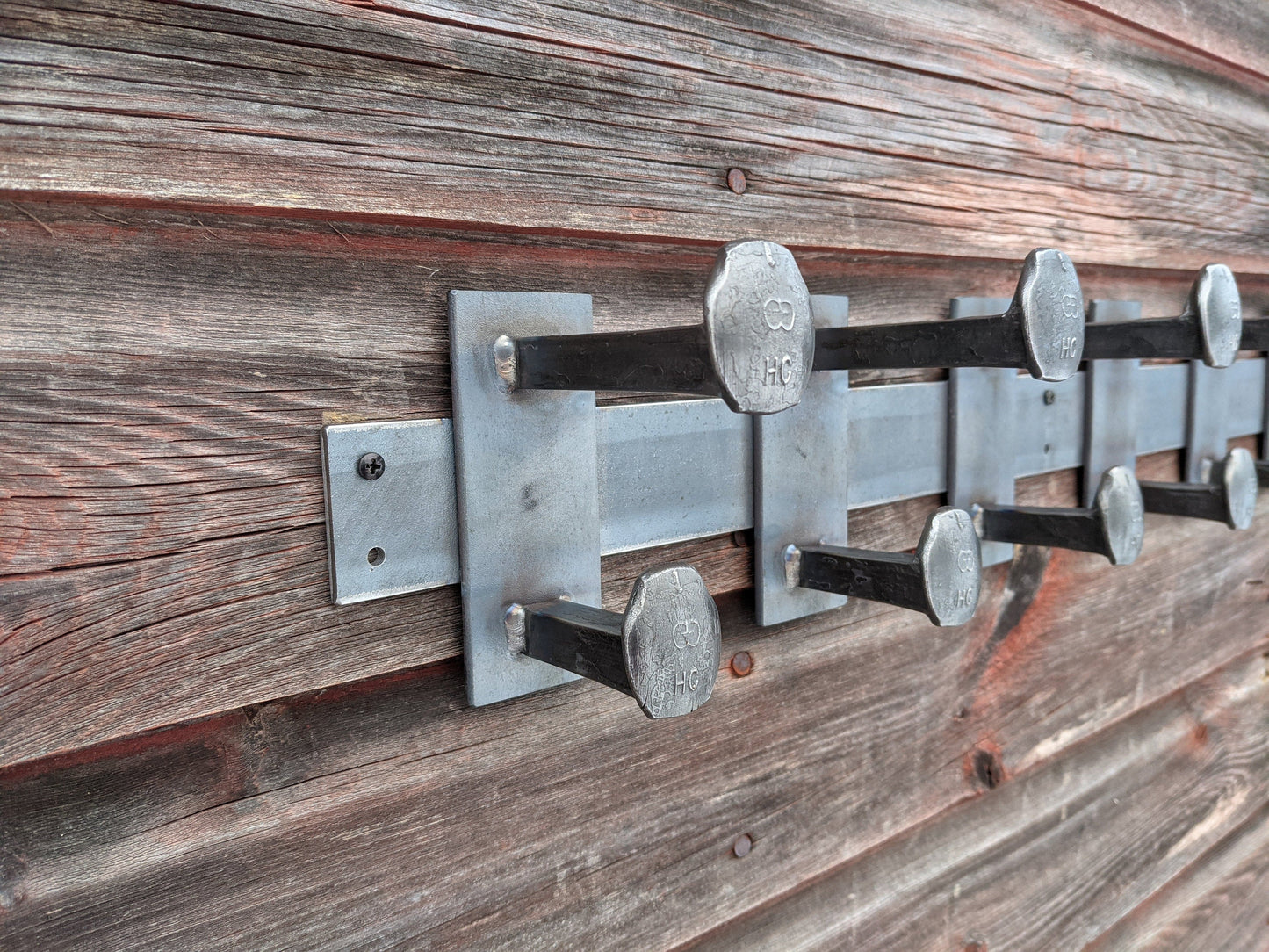 Double Railroad Spike Coat Rack