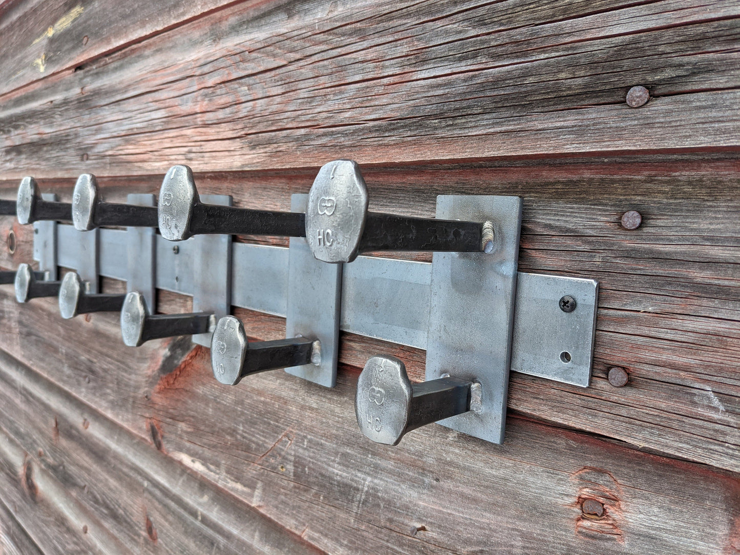 Double Railroad Spike Coat Rack